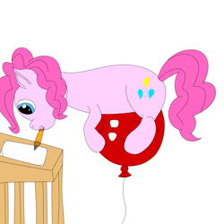 Size: 2100x2100 | Tagged: safe, artist:m3g4p0n1, pinkie pie, earth pony, pony, balloon, drawing, floating, red balloon