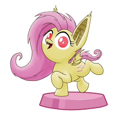 Size: 7087x7087 | Tagged: safe, artist:stewart501st, part of a set, fluttershy, bat pony, pony, absurd resolution, bat ponified, cute, flutterbat, impossibly large ears, miss pie's monsters, pocket ponies, pocket pony, race swap, red eyes, shyabates, shyabetes, simple background, transparent background