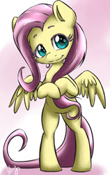 Size: 819x1299 | Tagged: safe, artist:athyess, fluttershy, pegasus, pony, bipedal, cheek fluff, chest fluff, colored eyelashes, cute, shyabetes, solo, spread wings, wings