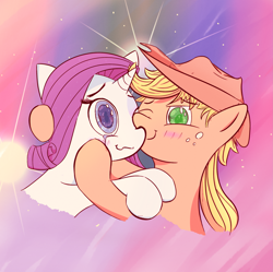 Size: 2759x2745 | Tagged: safe, artist:kaminakat, applejack, rarity, earth pony, pony, unicorn, cute, female, jackabetes, lesbian, raribetes, rarijack, shipping