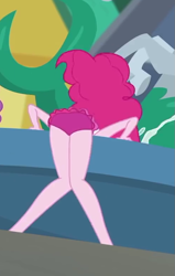 Size: 493x774 | Tagged: safe, screencap, pinkie pie, better together, equestria girls, x marks the spot, ass, balloonbutt, bent over, butt, clothes, cropped, female, legs, swimsuit, thighs