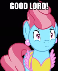 Size: 2016x2481 | Tagged: safe, cup cake, black background, image macro, meme, reaction image, simple background, solo