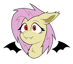 Size: 900x784 | Tagged: safe, artist:onionpwder, fluttershy, bat pony, pony, bat ponified, bust, chest fluff, cute, ear fluff, floating wings, flutterbat, portrait, race swap, shyabates, shyabetes, simple background, solo, transparent background, wings