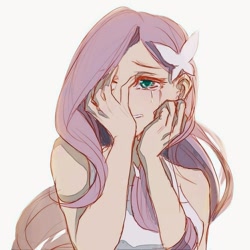 Size: 1000x1000 | Tagged: safe, artist:dez, fluttershy, human, clothes, crying, female, humanized, sleeveless, solo, tanktop