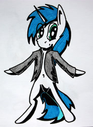 Size: 2308x3152 | Tagged: safe, artist:bumskuchen, oc, oc only, oc:shifting gear, pony, bipedal, clothes, looking at you, simple background, solo, standing, traditional art, white background