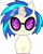 Size: 3000x3739 | Tagged: safe, artist:cloudyglow, dj pon-3, vinyl scratch, pony, unicorn, chibi, cute, cutie mark crew, simple background, solo, toy, transparent background, vinylbetes