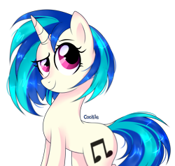 Size: 3260x3110 | Tagged: safe, artist:lazuli, dj pon-3, vinyl scratch, pony, unicorn, female, mare, raised eyebrow, signature, simple background, solo, transparent background