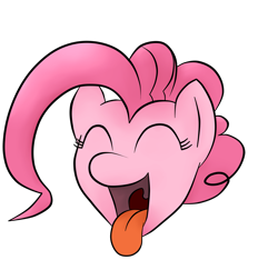 Size: 3291x3200 | Tagged: dead source, safe, pinkie pie, earth pony, pony, broken source link, eyes closed, female, maw, mawshot, open mouth, remake, smiling, tongue out