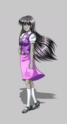 Size: 1280x2353 | Tagged: safe, artist:darthplegias, octavia melody, equestria girls, clothes, female, gray background, shoes, simple background, solo