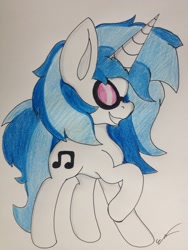 Size: 2448x3264 | Tagged: safe, artist:luxiwind, dj pon-3, vinyl scratch, pony, traditional art