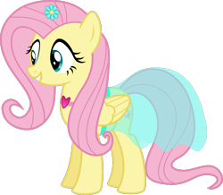 Size: 1236x1080 | Tagged: safe, artist:iknowpony, fluttershy, pegasus, pony, .svg available, clothes, dress, female, mare, simple background, smiling, solo, transparent background, vector