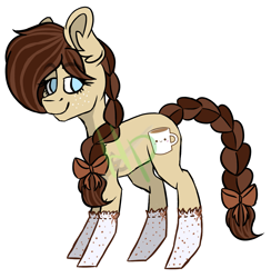 Size: 2025x2076 | Tagged: safe, artist:hellishprogrammer, oc, oc only, earth pony, pony, clothes, female, high res, mare, simple background, socks, solo, watermark, white background