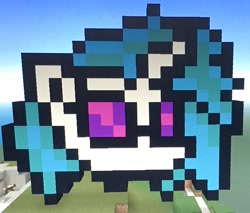 Size: 1354x1153 | Tagged: safe, artist:theanimefanz, dj pon-3, vinyl scratch, pony, unicorn, minecraft, minecraft pixel art, pixel art