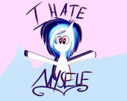 Size: 2000x1600 | Tagged: safe, artist:wonderschwifty, dj pon-3, vinyl scratch, pony, unicorn, i hate myself, print