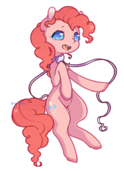 Size: 1300x1800 | Tagged: safe, artist:bunsiebox, pinkie pie, pony, bow, chest fluff, cute, diapinkes, heart, heart eyes, open mouth, simple background, solo, transparent background, wingding eyes