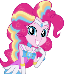 Size: 1278x1466 | Tagged: safe, artist:kimberlythehedgie, pinkie pie, equestria girls, league of legends, rainbow power, sailor moon, simple background, solo, star guardian, transparent background