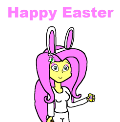 Size: 797x811 | Tagged: safe, artist:samueljcollins1990, fluttershy, equestria girls, animal costume, bunny costume, bunny ears, clothes, costume, cute, easter, easter bunny, easter egg, holiday