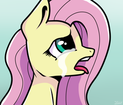 Size: 2000x1700 | Tagged: safe, artist:jellyys, fluttershy, pegasus, pony, bust, crying, female, mare, open mouth, sad, solo