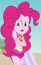 Size: 630x1007 | Tagged: safe, screencap, pinkie pie, better together, equestria girls, forgotten friendship, clothes, cropped, sleeveless, solo, swimsuit