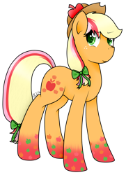 Size: 784x1085 | Tagged: safe, artist:cinnamonaurora, applejack, earth pony, pony, female, looking at you, mare, rainbow power, simple background, solo, transparent background