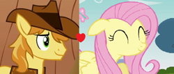 Size: 664x283 | Tagged: safe, edit, braeburn, fluttershy, pegasus, pony, braeshy, female, male, shipping, shipping domino, straight