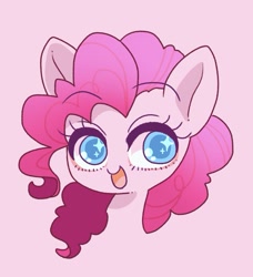 Size: 761x835 | Tagged: safe, artist:bbtasu, pinkie pie, earth pony, pony, bust, colored pupils, cute, diapinkes, female, mare, open mouth, pink background, portrait, simple background, solo, starry eyes, wingding eyes