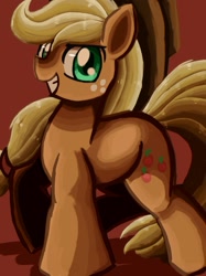 Size: 851x1135 | Tagged: safe, artist:erufi, artist:lumineko, applejack, earth pony, pony, applejack's hat, cowboy hat, hat, looking at you, simple background, solo