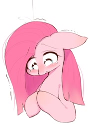 Size: 791x1105 | Tagged: safe, artist:91o42, pinkie pie, earth pony, pony, blushing, crying, cute, female, floppy ears, mare, pinkamena diane pie, sad, simple background, solo, white background