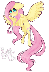 Size: 755x1100 | Tagged: safe, artist:maryus3908, fluttershy, pegasus, pony, blushing, female, floppy ears, looking at you, mare, simple background, solo, spread wings, transparent background, wings