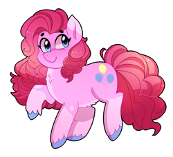 Size: 2610x2376 | Tagged: safe, artist:emera33, pinkie pie, earth pony, pony, chest fluff, cute, cutie mark, diapinkes, female, mare, simple background, smiling, solo, unshorn fetlocks, white background