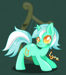 Size: 1000x1135 | Tagged: safe, artist:snow angel, lyra heartstrings, pony, unicorn, female, green coat, horn, mare, solo, two toned mane
