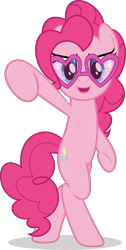 Size: 5469x10816 | Tagged: safe, artist:jhayarr23, pinkie pie, pony, better together, equestria girls, i'm on a yacht, absurd resolution, bipedal, equestria girls ponified, female, glasses, ponified, solo, vector