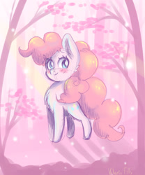 Size: 1181x1417 | Tagged: safe, artist:valeriafills91, pinkie pie, earth pony, pony, looking at you, smiling, solo, tree