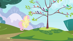 Size: 1280x720 | Tagged: safe, screencap, fluttershy, bird, pegasus, pony, friendship is magic