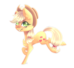 Size: 1024x951 | Tagged: safe, artist:luulyh, applejack, earth pony, pony, cowboy hat, female, hat, looking at you, mare, simple background, solo, transparent background, underhoof