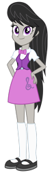 Size: 900x2858 | Tagged: safe, artist:ponyalfonso, octavia melody, equestria girls, clothes, cutie mark, cutie mark on clothes, female, purple eyes, simple background, smiling, solo, transparent background