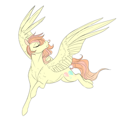 Size: 3240x3240 | Tagged: safe, artist:xenalollie, oc, oc only, oc:clementine, pegasus, pony, female, flying, high res, mare, simple background, solo, white background