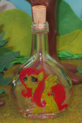 Size: 496x744 | Tagged: safe, artist:malte279, fluttershy, pegasus, pony, craft, flacon, glass engraving, glass painting