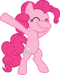 Size: 828x1032 | Tagged: safe, artist:uigsyvigvusy, artist:wissle, pinkie pie, earth pony, pony, bipedal, covering eyes, cute, dab, eyes closed, facehoof, female, mare, simple background, smiling, solo, trace, transparent background, vector