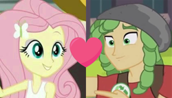 Size: 948x541 | Tagged: safe, edit, fluttershy, sandalwood, equestria girls, female, male, sandalshy, shipping, shipping domino, straight