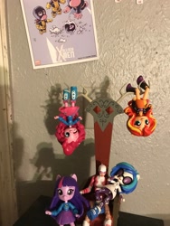 Size: 1536x2048 | Tagged: safe, artist:theanimefanz, dj pon-3, pinkie pie, twilight sparkle, vinyl scratch, equestria girls, chair, eqventures of the minis, iceman, irl, marvel, marvel legends, merchandise, photo, x-men