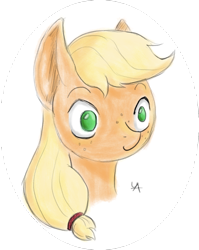 Size: 1022x1287 | Tagged: safe, artist:underwoodart, applejack, earth pony, pony, bust, portrait, sketch, solo