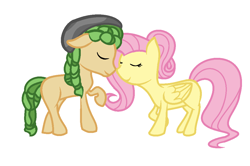 Size: 1059x703 | Tagged: safe, artist:neighsay, fluttershy, sandalwood, pegasus, pony, equestria girls ponified, female, male, ponified, sandalshy, shipping, straight