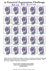 Size: 2364x3428 | Tagged: safe, artist:metalaura, maud pie, earth pony, pony, 25 expressions, art challenge, chart, expression, expressions, facial expressions, female, mare, maud being maud, solo