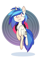 Size: 2893x4092 | Tagged: safe, artist:magiak416, dj pon-3, vinyl scratch, pony, unicorn, disc, eye clipping through hair, female, looking at you, mare, solo