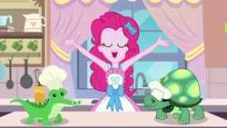 Size: 1920x1080 | Tagged: safe, screencap, gummy, pinkie pie, tank, better together, equestria girls, the craft of cookies