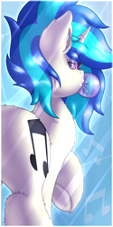 Size: 1200x2400 | Tagged: safe, artist:shad0w-galaxy, dj pon-3, vinyl scratch, pony, unicorn, bubblegum, female, food, gum, looking at you, looking back, looking back at you, mare, plot, raised hoof, solo, underhoof