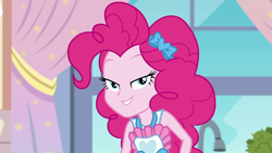 Size: 1920x1080 | Tagged: safe, screencap, pinkie pie, better together, equestria girls, the craft of cookies, bedroom eyes, looking at you, smiling, solo