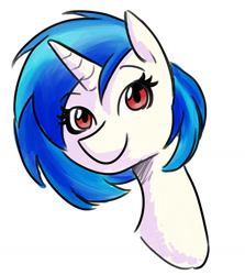 Size: 1280x1437 | Tagged: safe, artist:gintoki23, dj pon-3, vinyl scratch, pony, unicorn, bust, cute, female, mare, portrait, simple background, solo, vinylbetes, white background