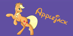 Size: 8000x4000 | Tagged: safe, artist:emilywulfstudios, applejack, earth pony, pony, absurd resolution, blue background, rearing, simple background, solo, style emulation